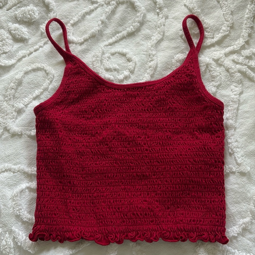Hollister red tank 
worn once 
Size XS